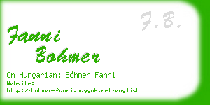 fanni bohmer business card