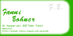 fanni bohmer business card